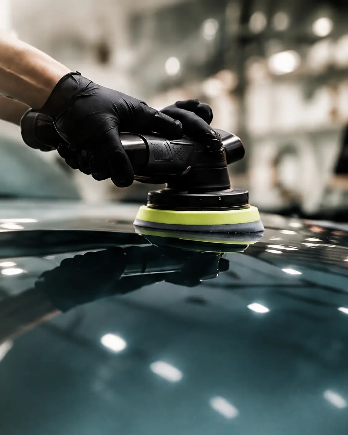 Auto wird poliert